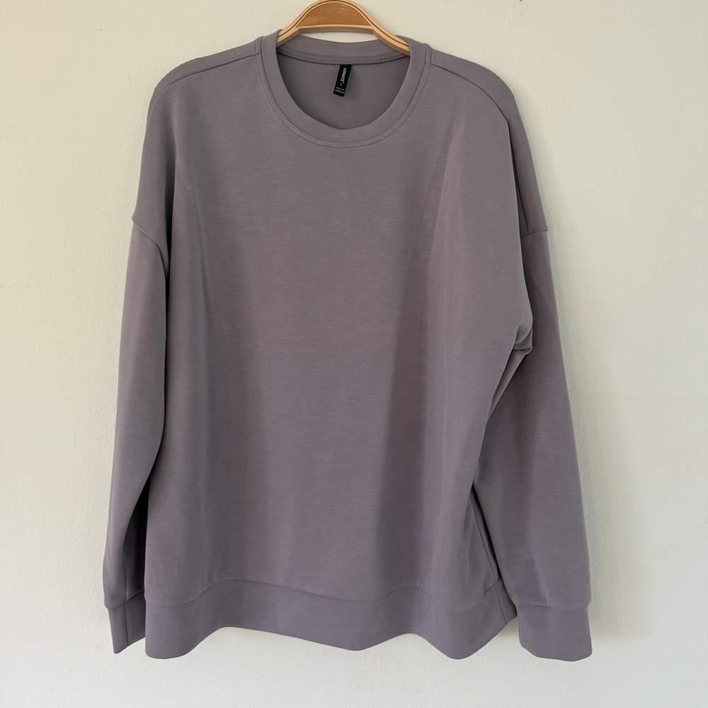Lazypants Women Lavender Purple Modal Blend Crewneck Sweatshirt L22989LZC Large